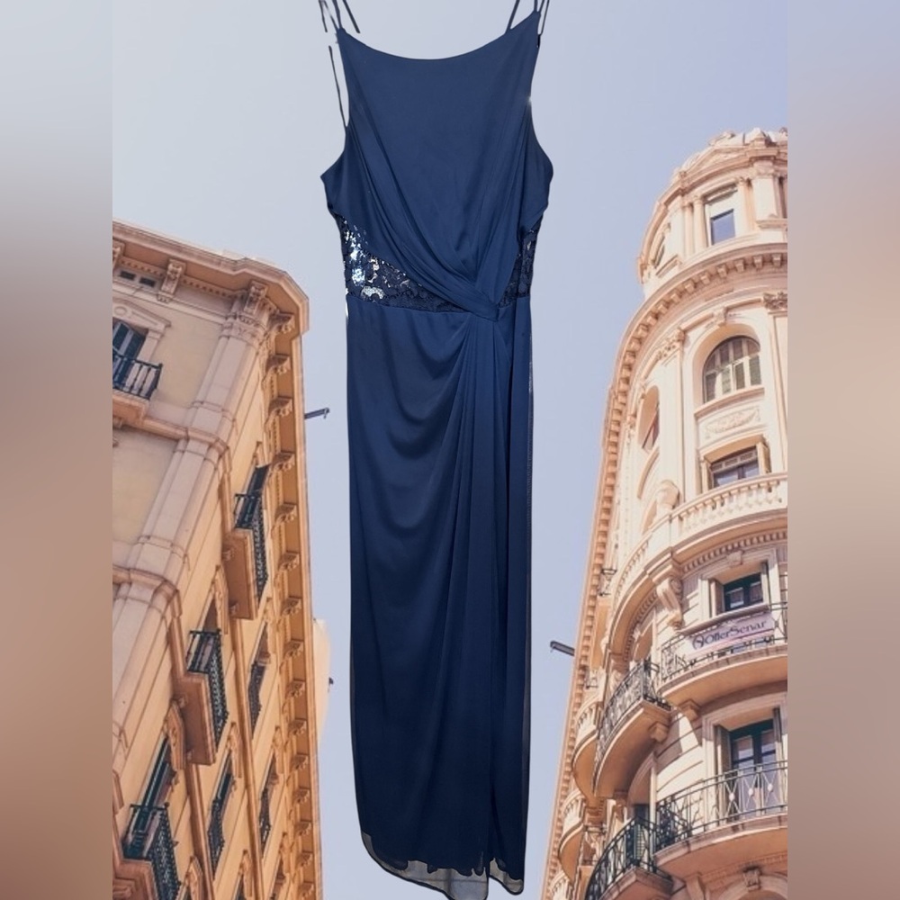 David's Bridal Midnight Blue Dress